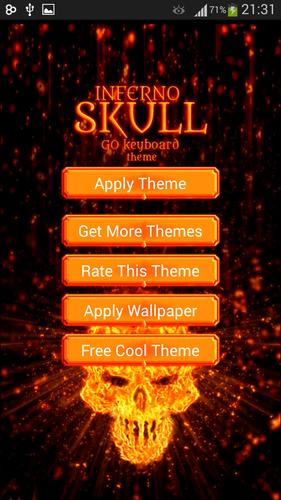 GO Keyboard Fire Skull Theme