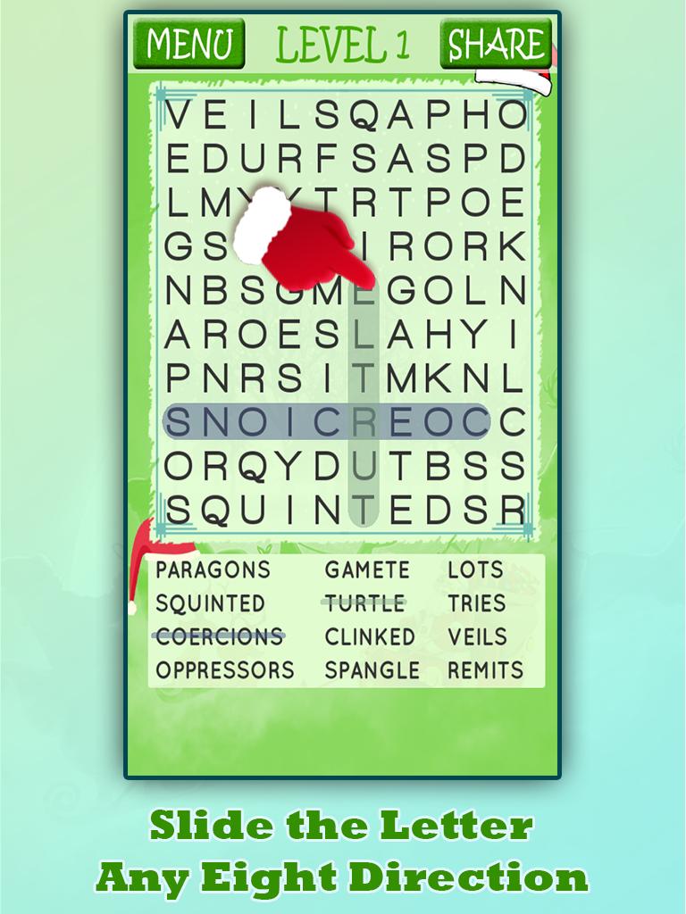 Christmas Word Search Swipe