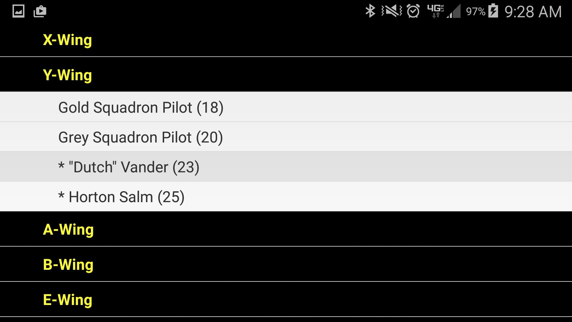 X-Wing Squad Builder