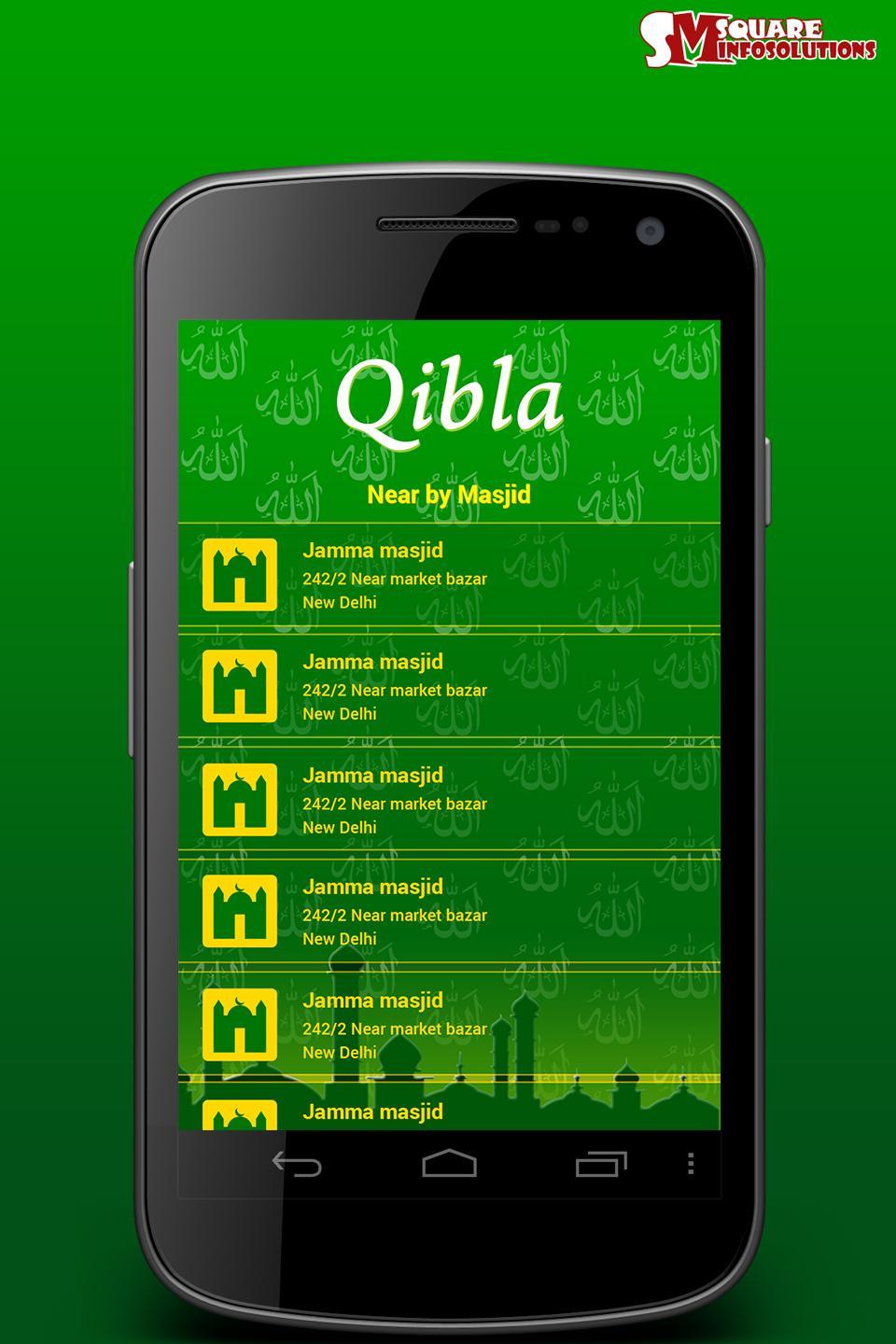 Qibla, azan timings & Mosque