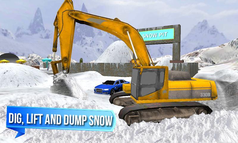 Snow Excavator Rescue Sim 3D