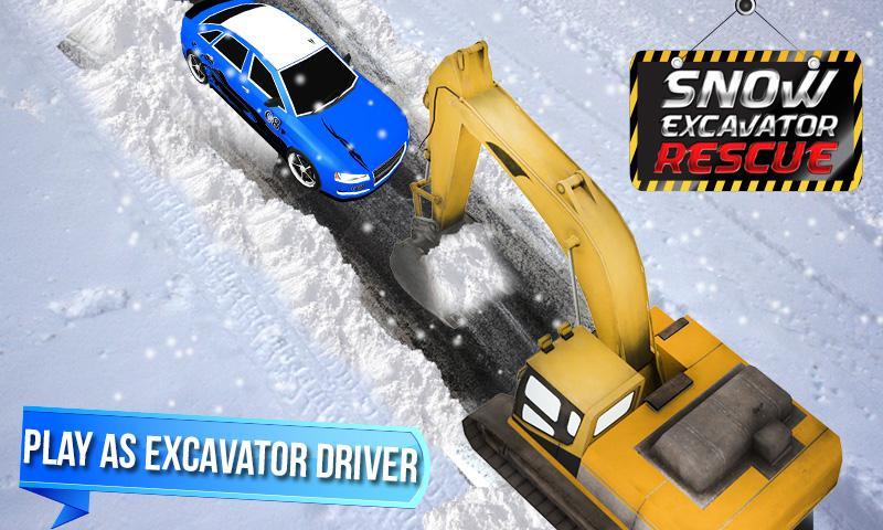 Snow Excavator Rescue Sim 3D