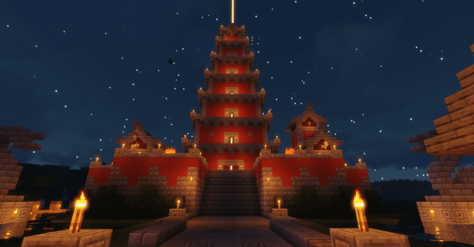 Карта азиатского храма Minecraft