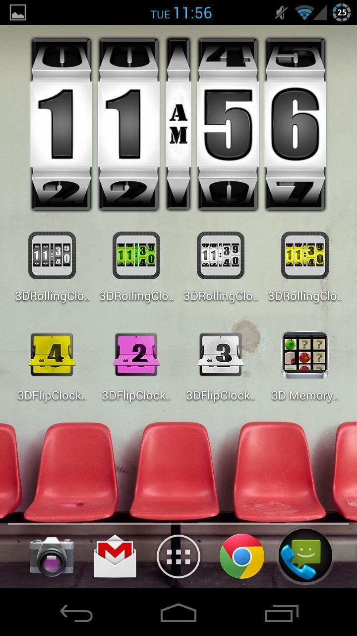 3D Rolling Clock WHITE