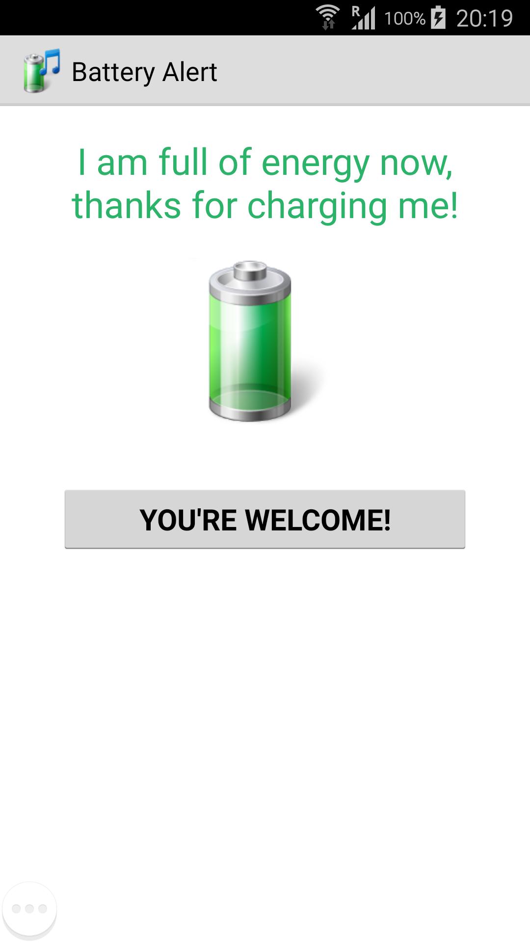 100% Battery Alert