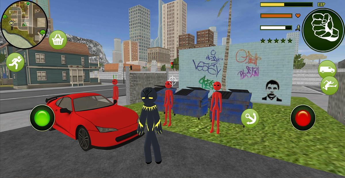 Spider Stickman Panther Rope H