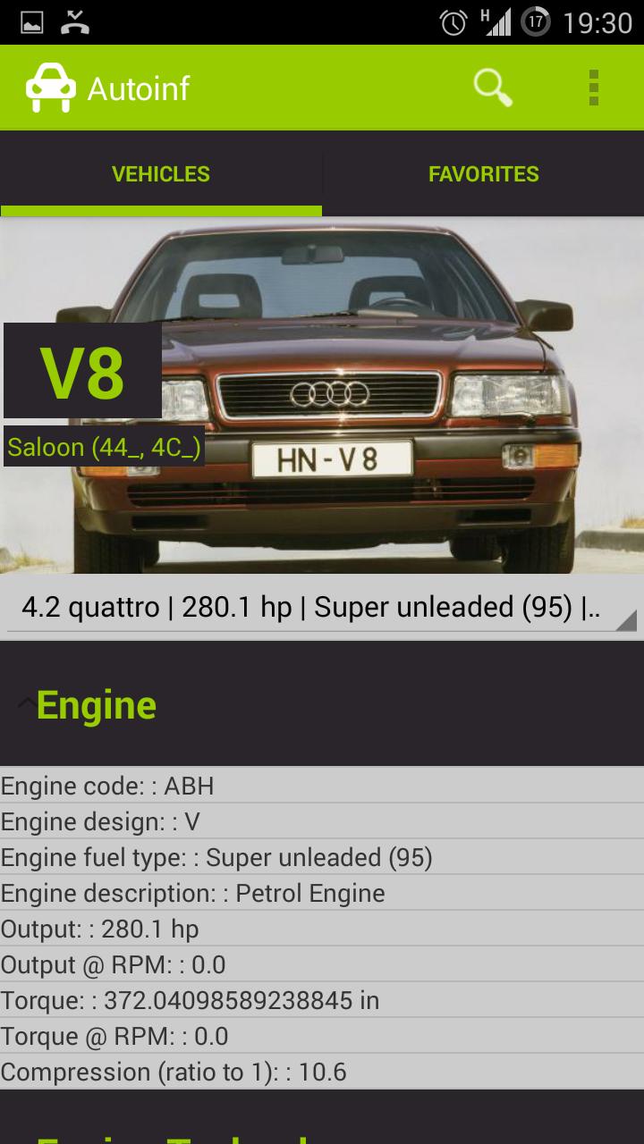 Autoinf (Beta) car data specs