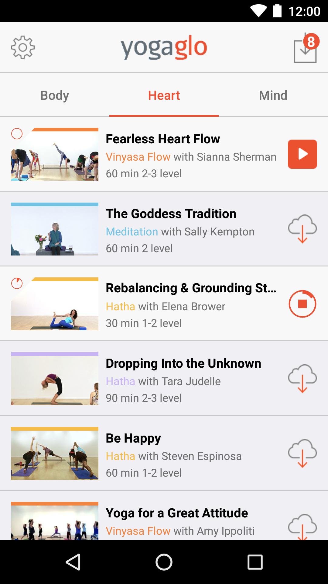 YogaGlo Offline Viewing App
