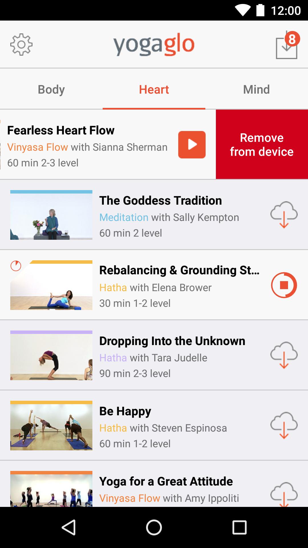 YogaGlo Offline Viewing App