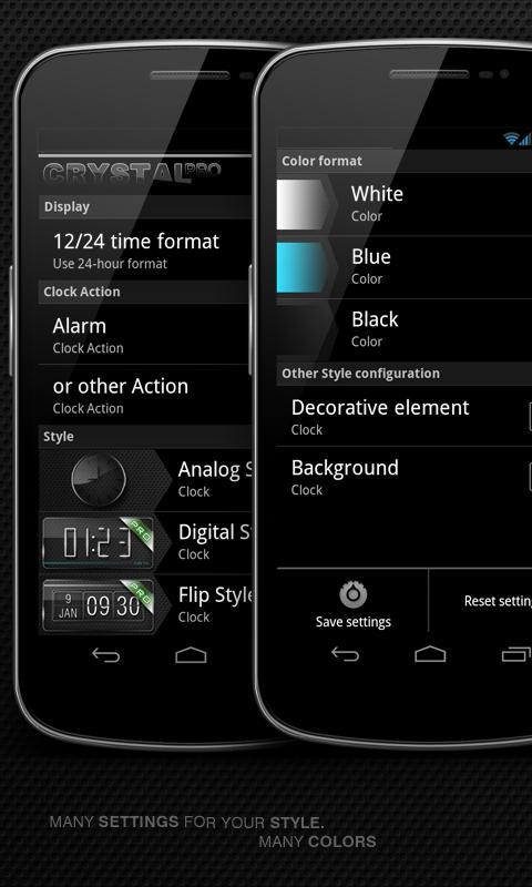 Glass clock. widget. LIGHT.