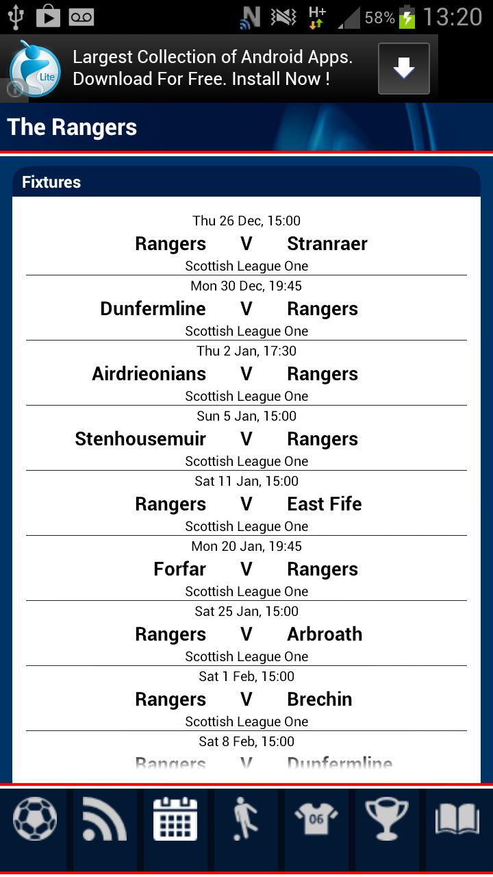 Rangers Match Alert