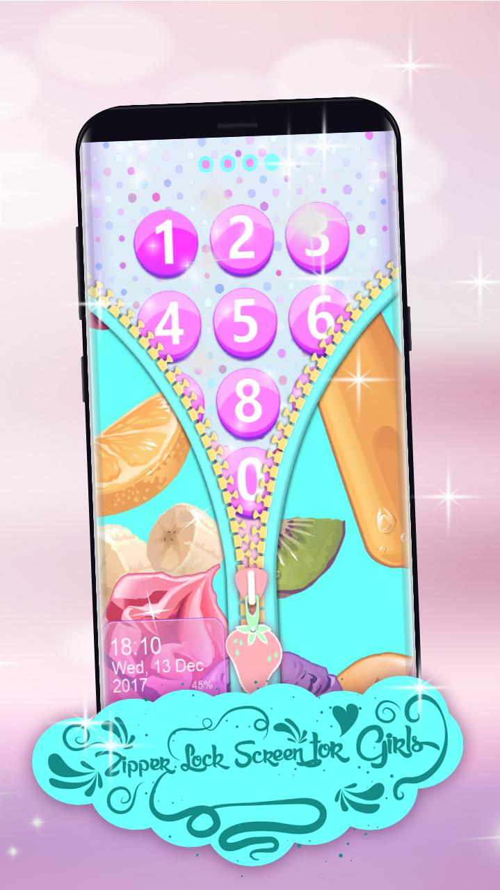 Zipper Lock Screen for Girls