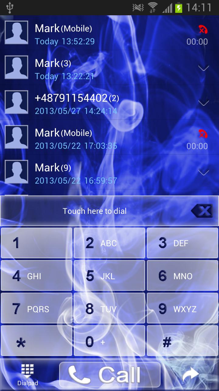 Blue Smoke - GO Contacts Theme