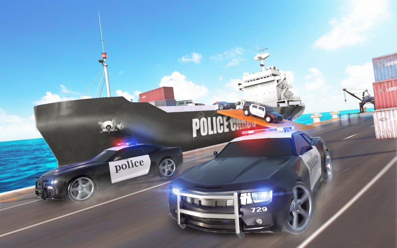 Police Transport Ship Car Simulator