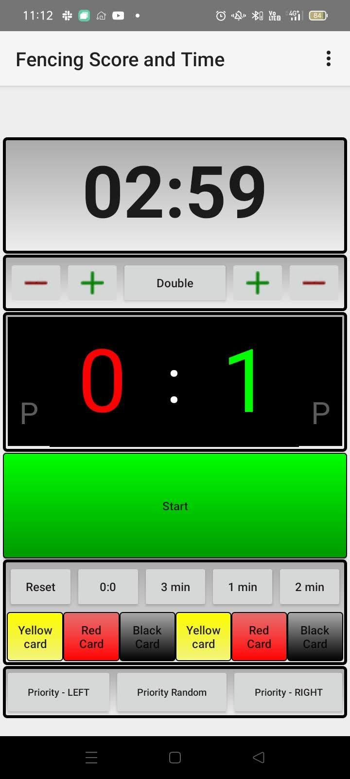 Fencing score and time