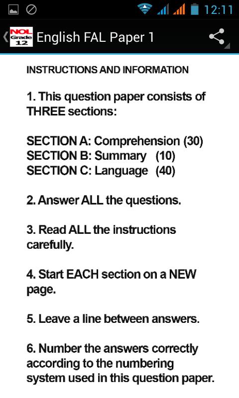 RSA Grade 12 Exam Papers