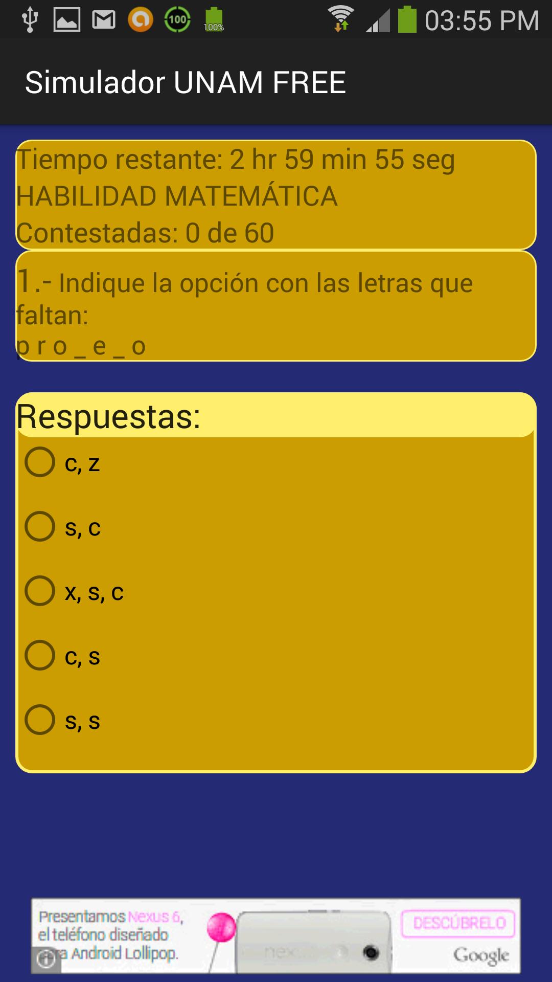 Simulador examen UNAM Free