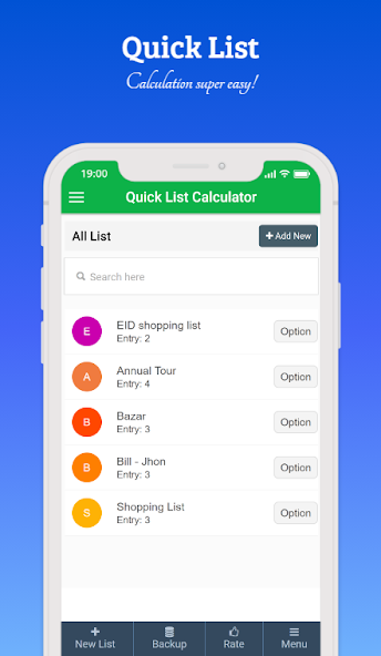 Quick List Calculator