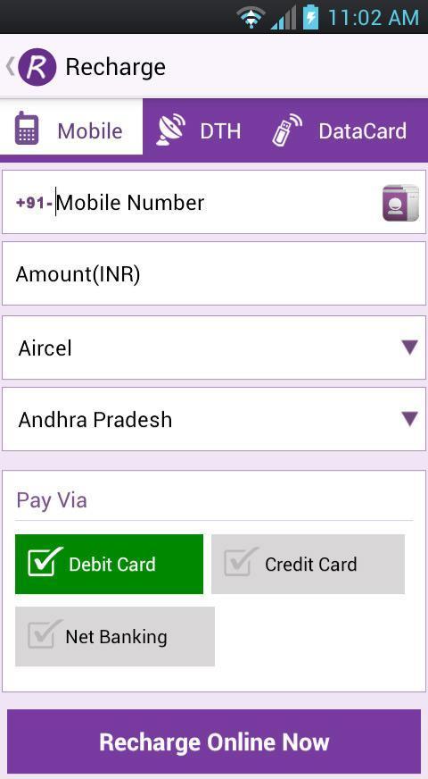 Recharge Mobile DTH Online Now