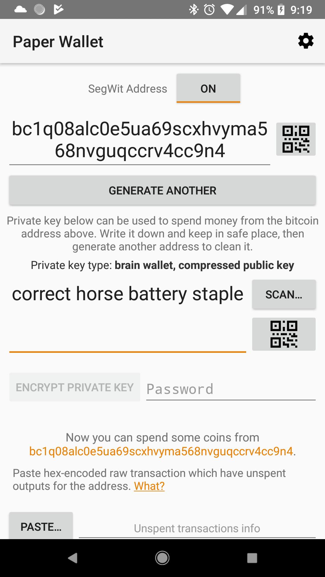 Bitcoin Paper Wallet