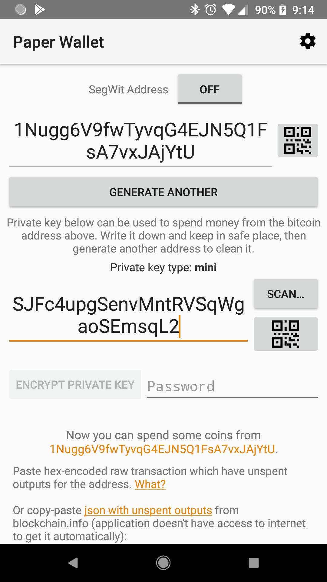 Bitcoin Paper Wallet