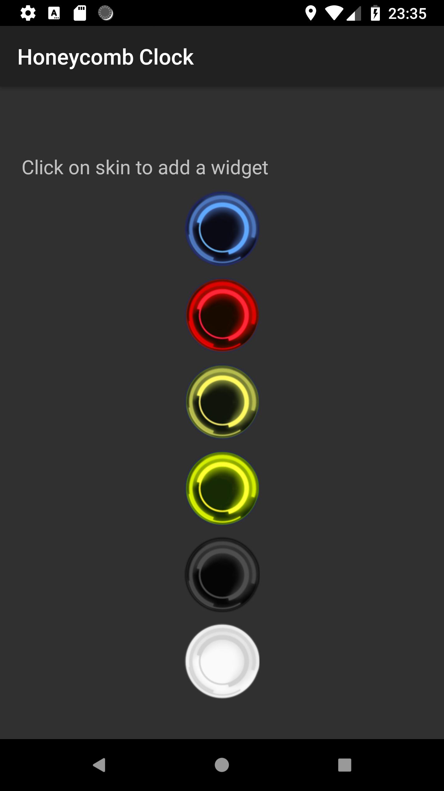 Honeycomb Clock Widget