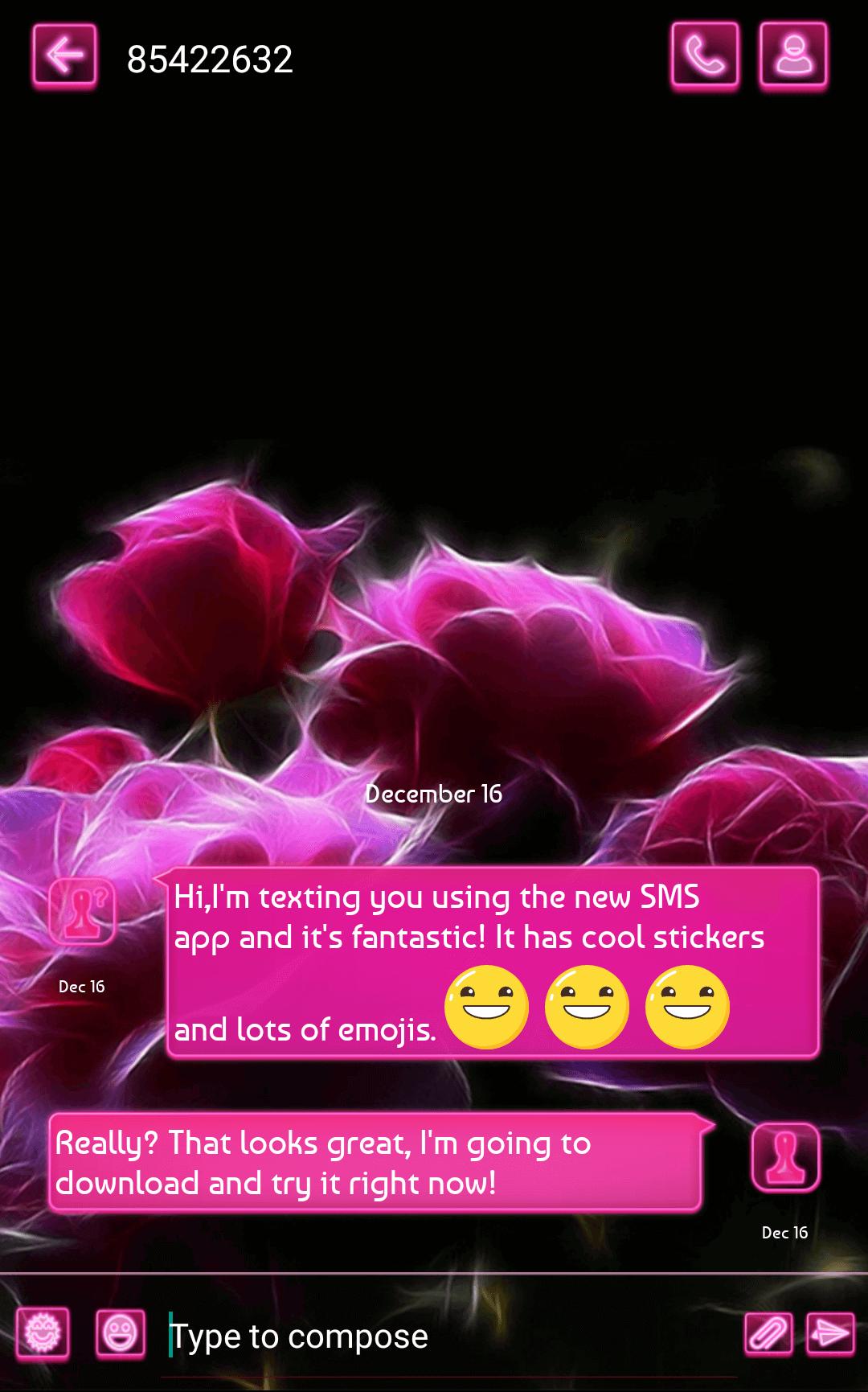 Neon Roses SMS