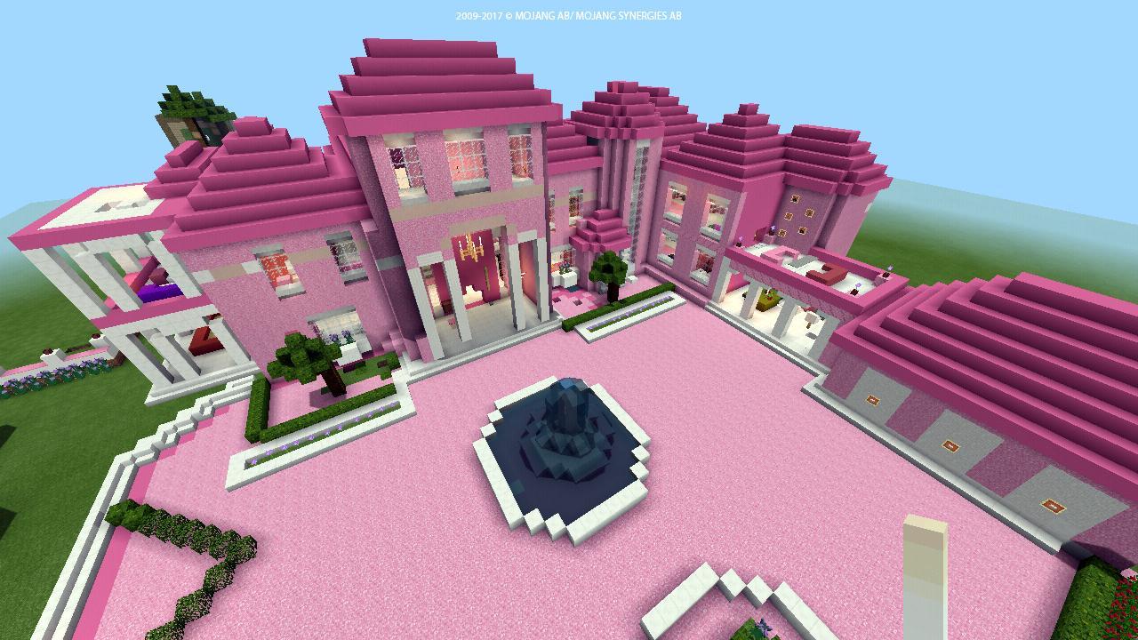 2018 Pink house of princess map for MCPE