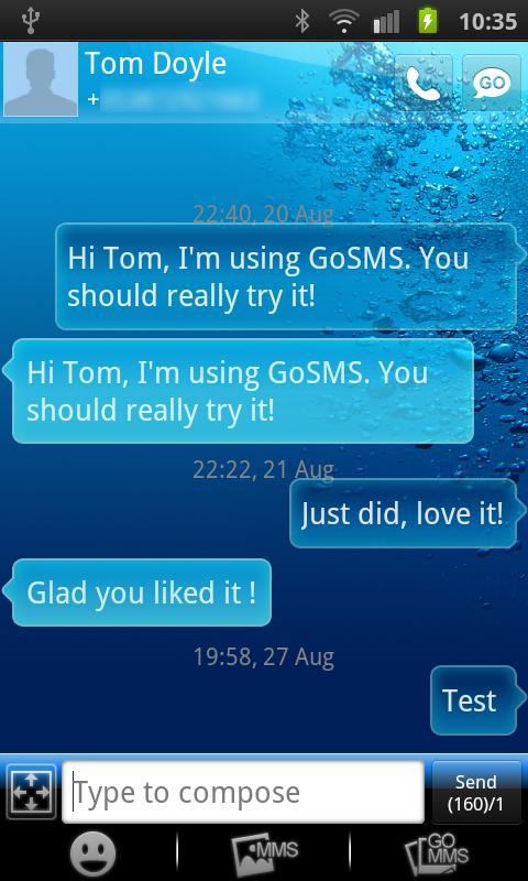 GO SMS PRO THEME Underwater