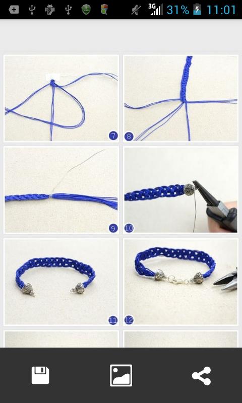 Bracelet weaving step