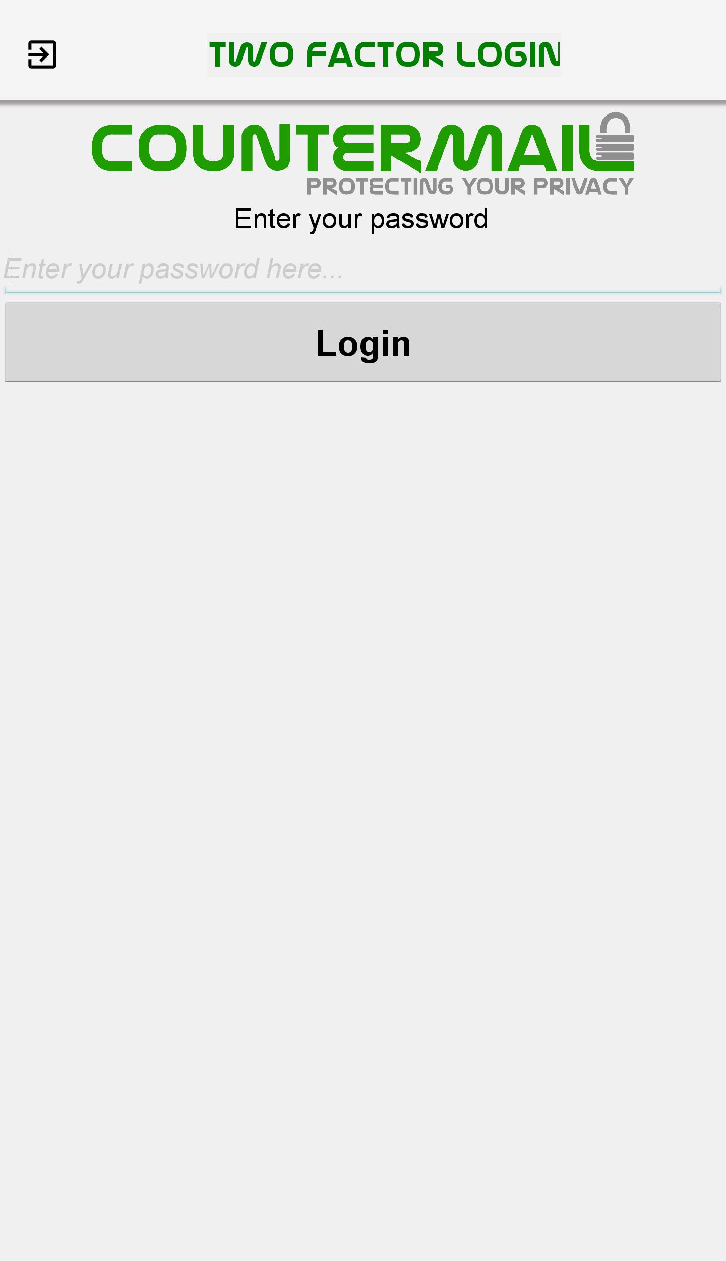 CounterMail - Two-Factor Login