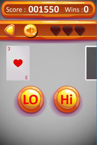 Hi-Lo Card Fast game