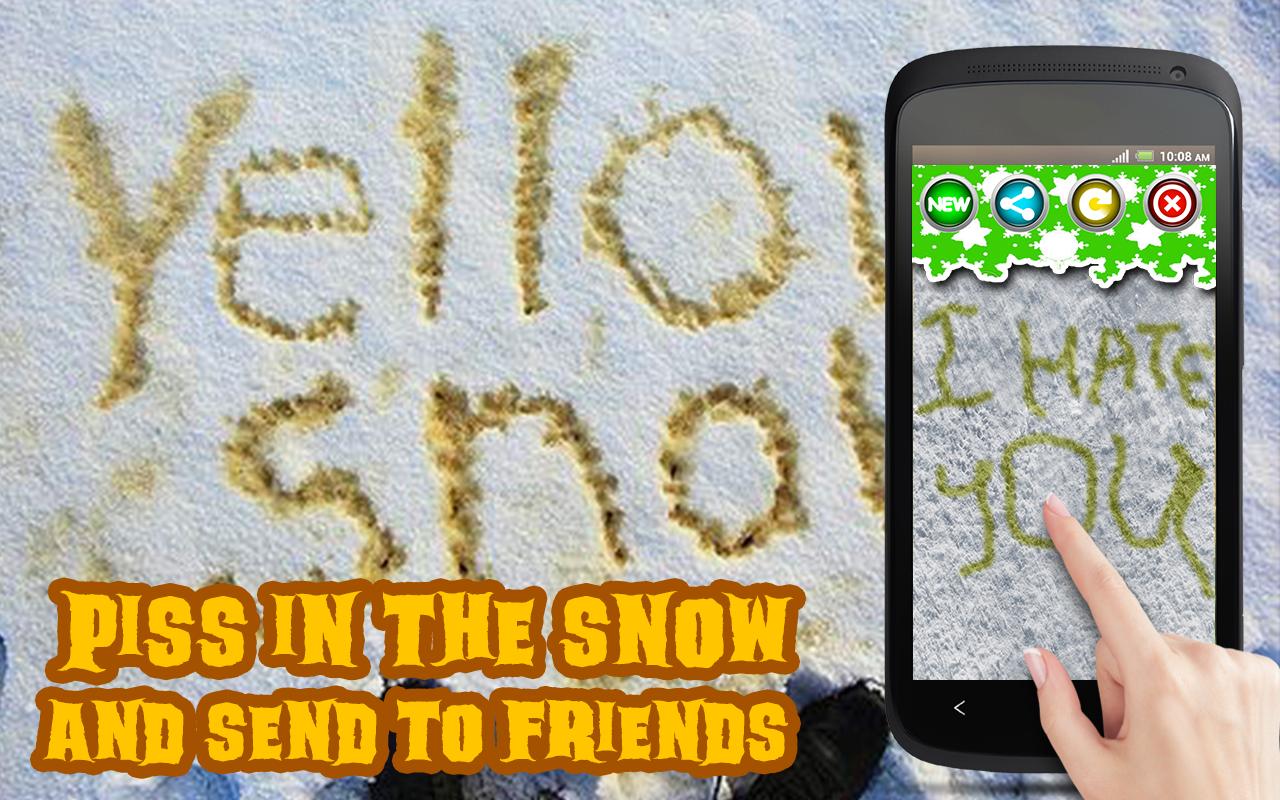 Pee on the snow.Picture Card2