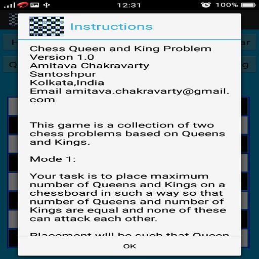 Chess Queen and King Problem