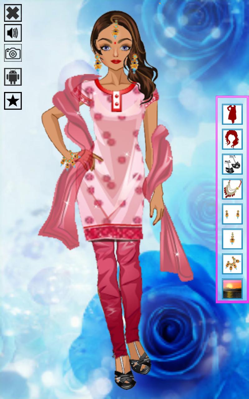 Dress up the beautiful Indian girl