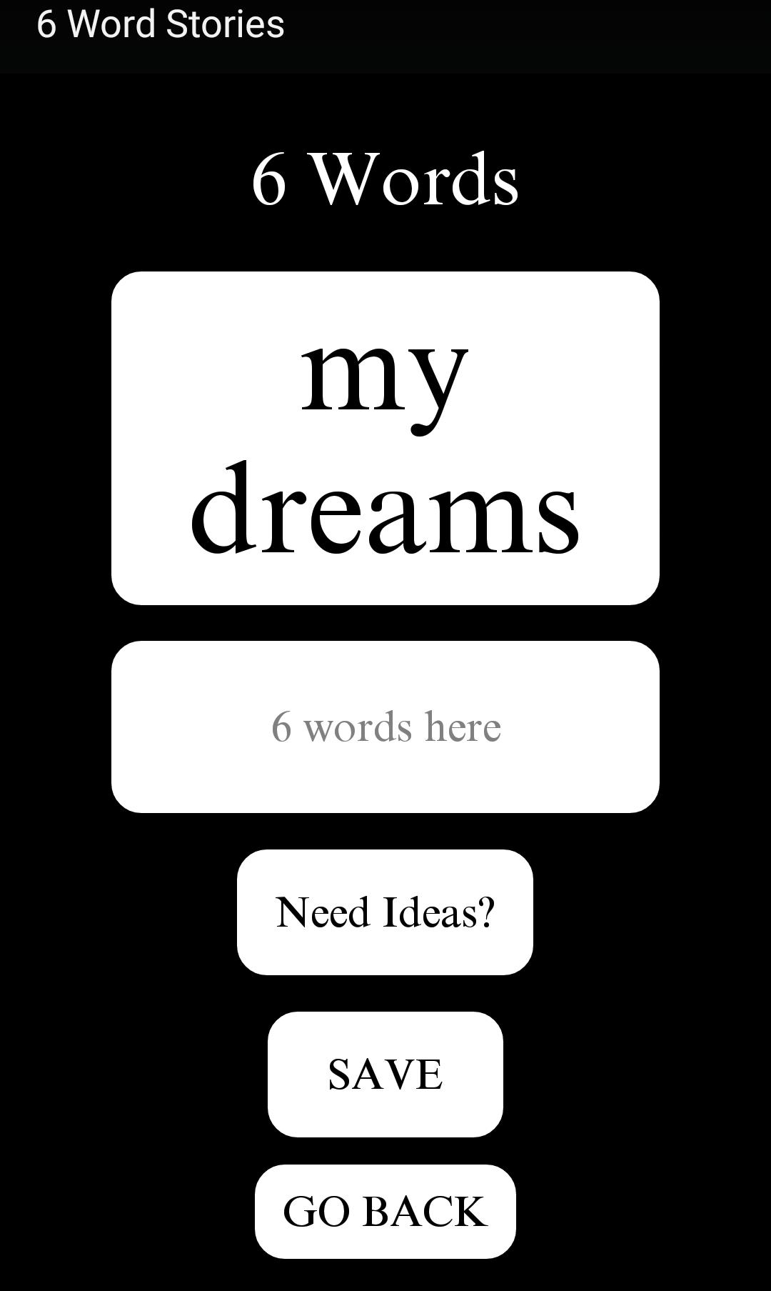 6 Word Stories