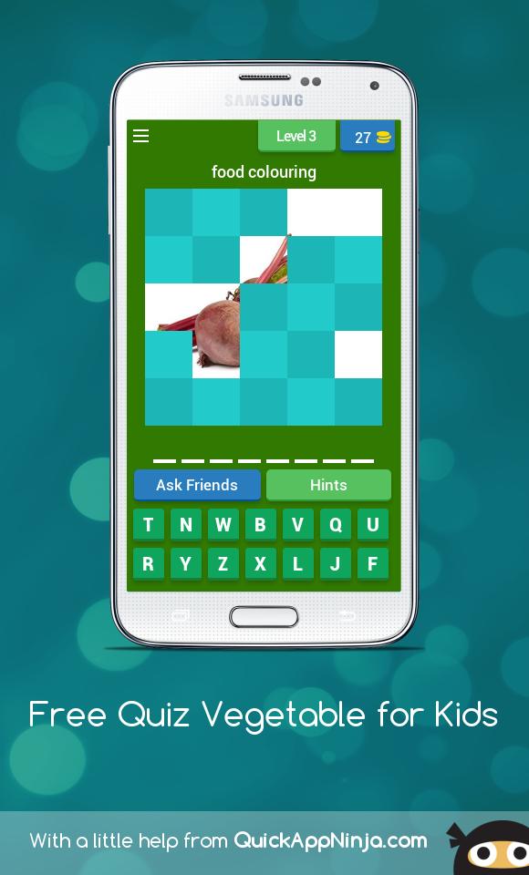 Free Quiz Vegetable for Kids